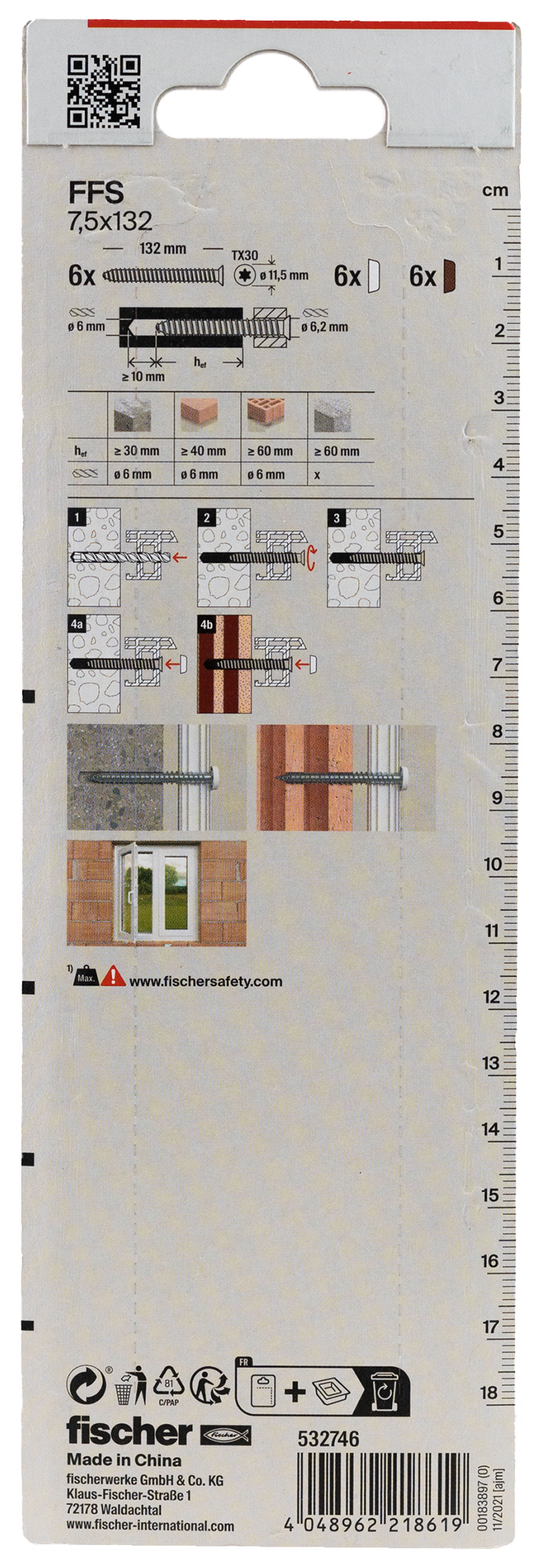 Fensterrahmenschr. FFS 7,5x132 K (6) Produktbild img2 L