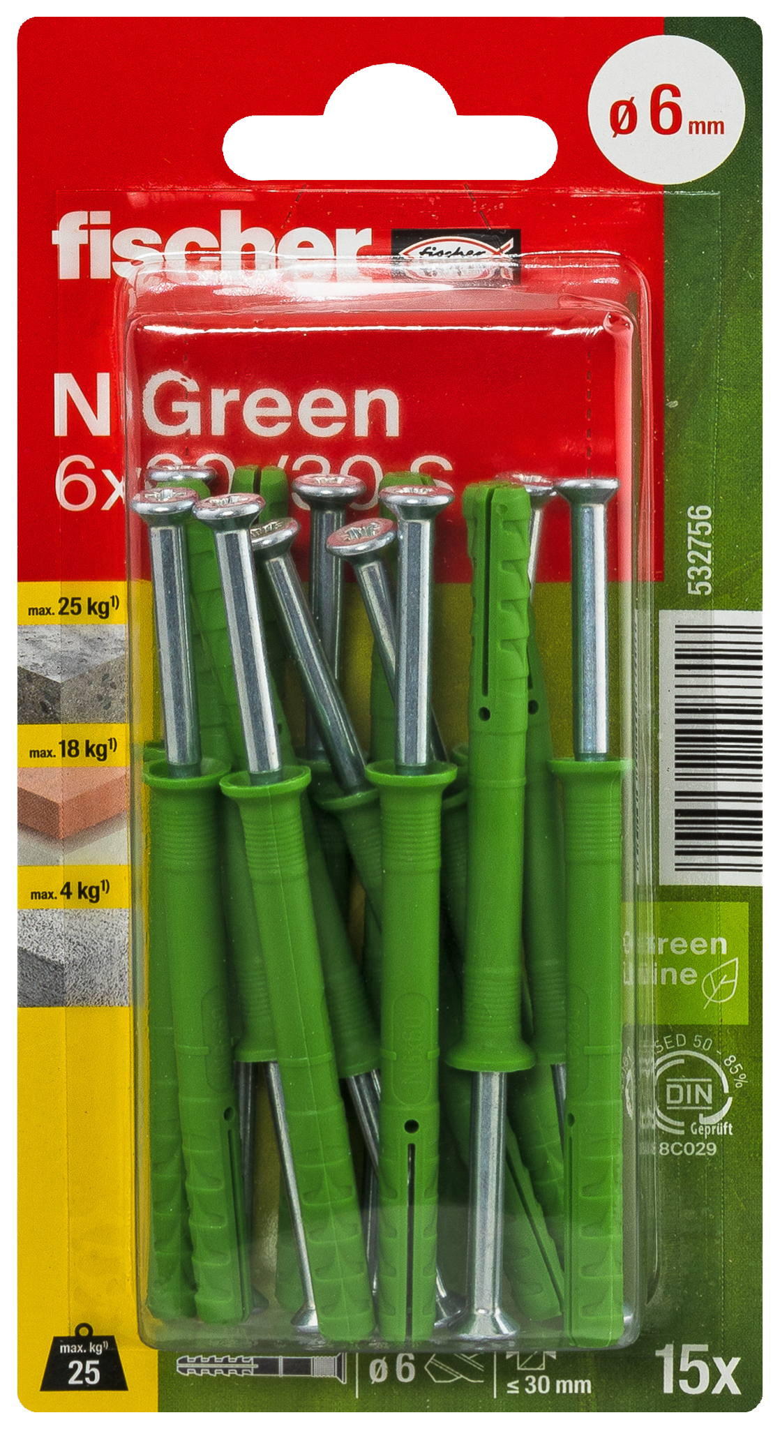 Nageldübel N Green 6x60/30 S K (15) Produktbild img3 L