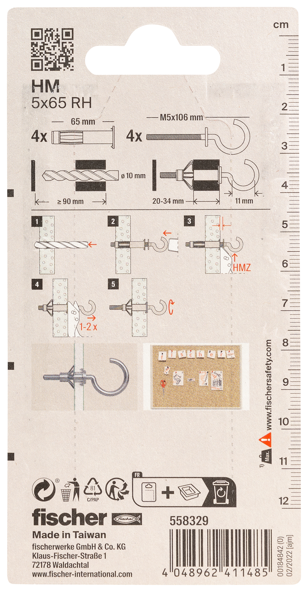 Hohlraum-Metalldübel HM 5x65 RH K (4) Produktbild img2 L