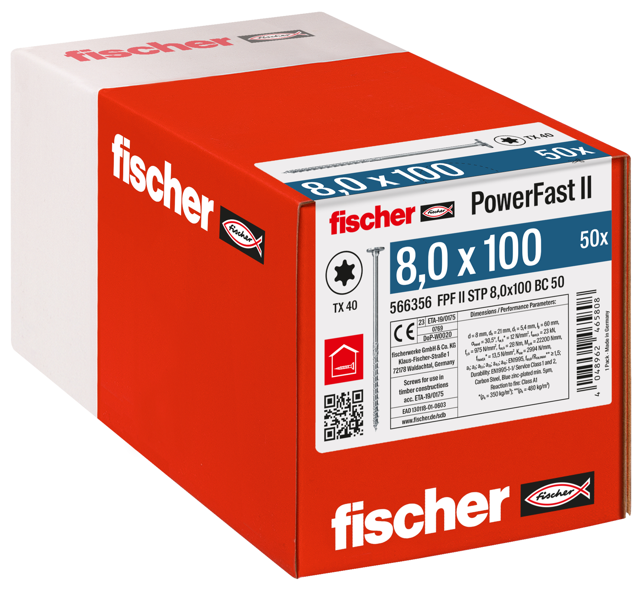 PowerFast II 8,0x100 ST TX TG blvz 50 Produktbild img2 L