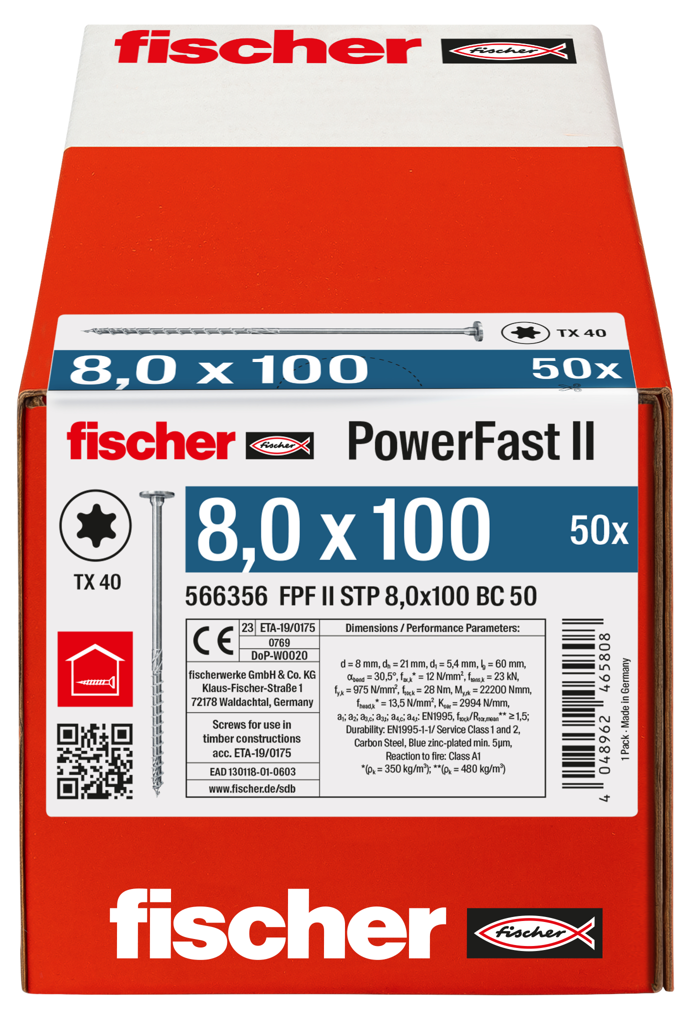 PowerFast II 8,0x100 ST TX TG blvz 50 Produktbild img3 L