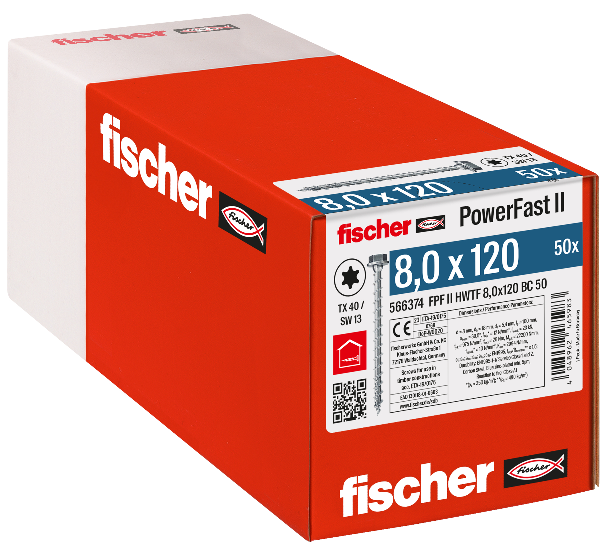 PowerFast II 8,0x120 6kant TX blvz 50 Produktbild img2 L
