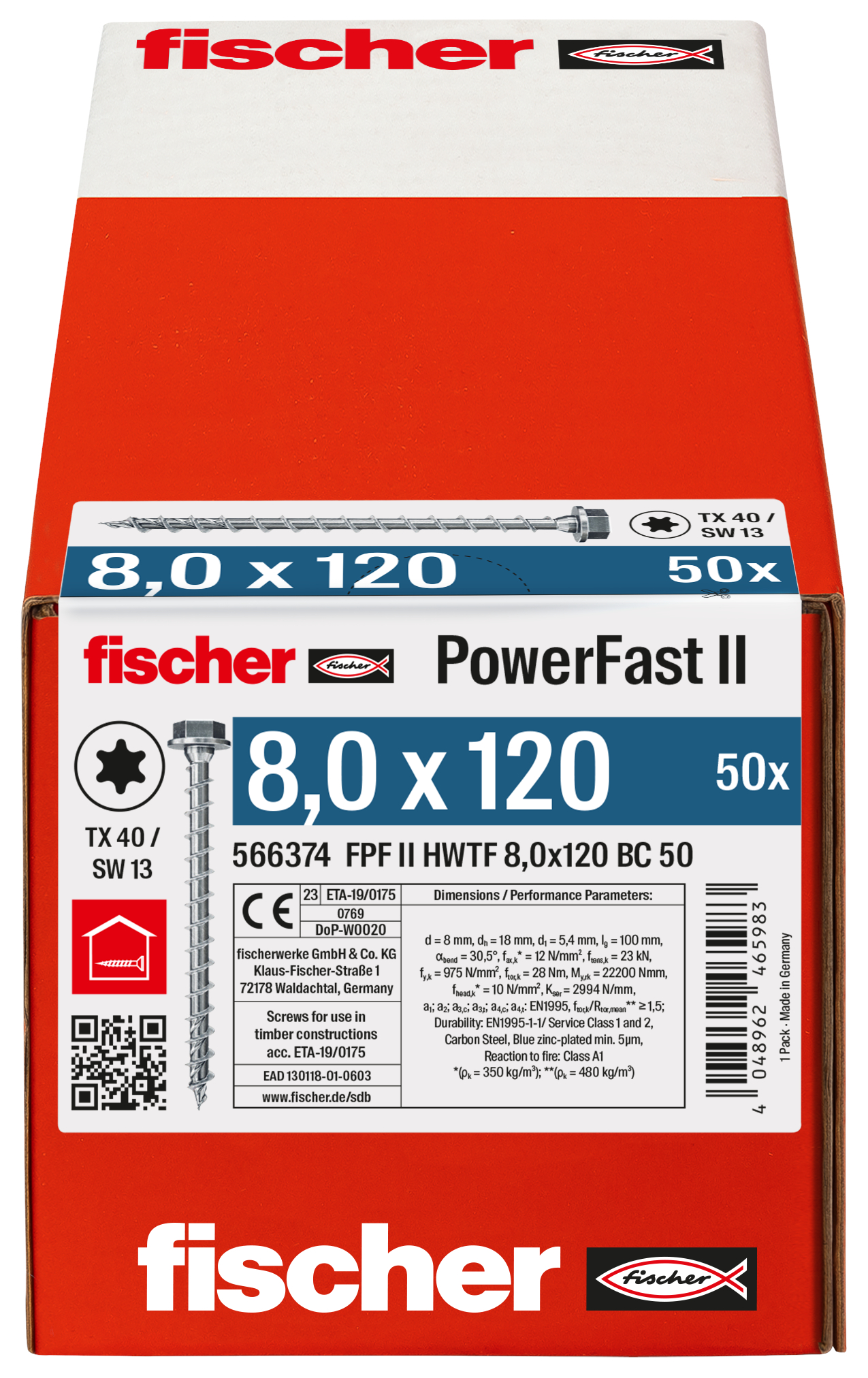 PowerFast II 8,0x120 6kant TX blvz 50 Produktbild img3 L