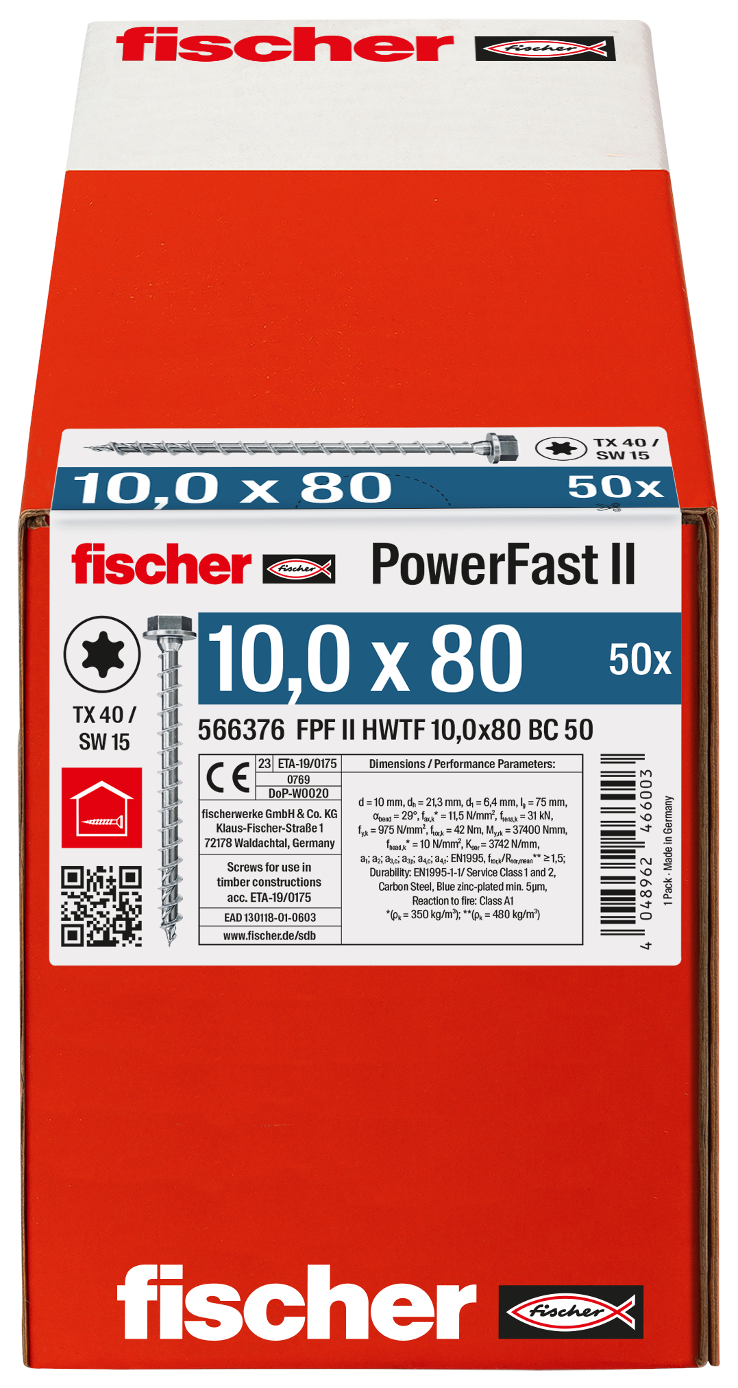 PowerFast II 10,0x80 6kant TX blvz 50 Produktbild img3 L