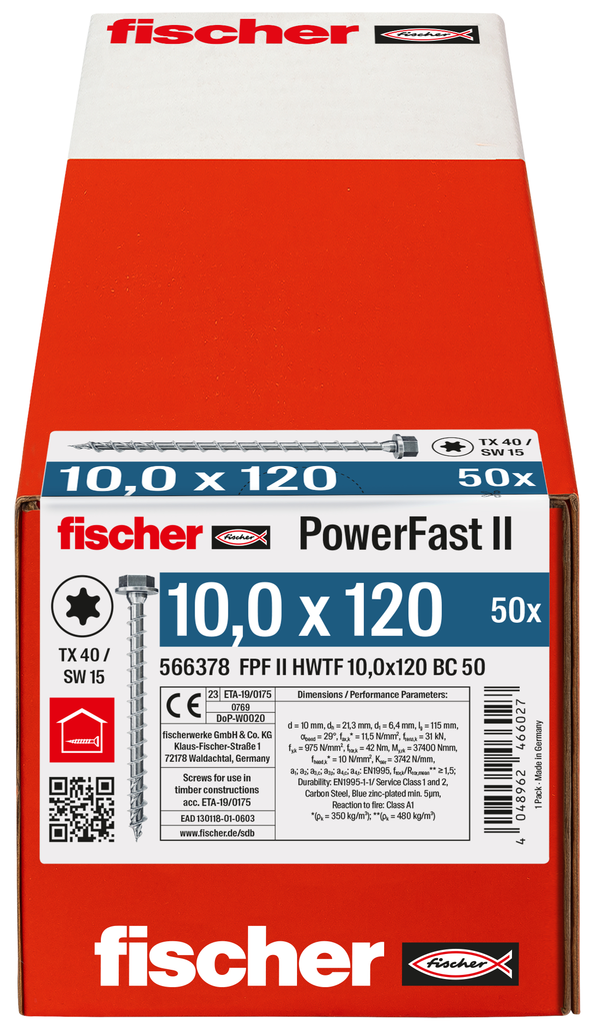 PowerFast II 10,0x120 6kant TX blvz 50 Produktbild img3 L