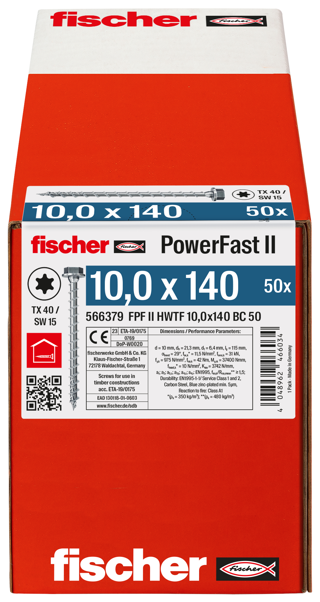 PowerFast II 10,0x140 6kant TX blvz 50 Produktbild img3 L