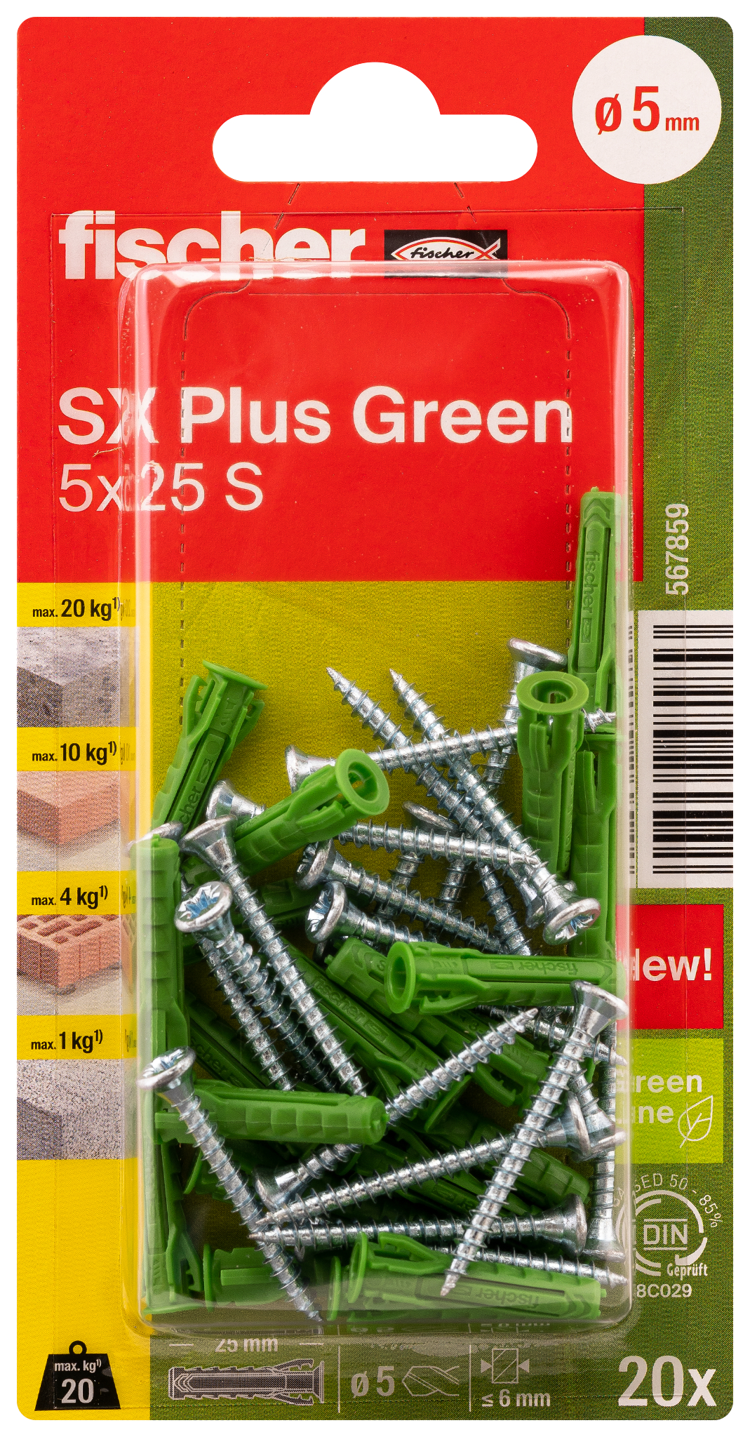 Dübel SX Plus Green 5x25 S K (20) Produktbild img3 L