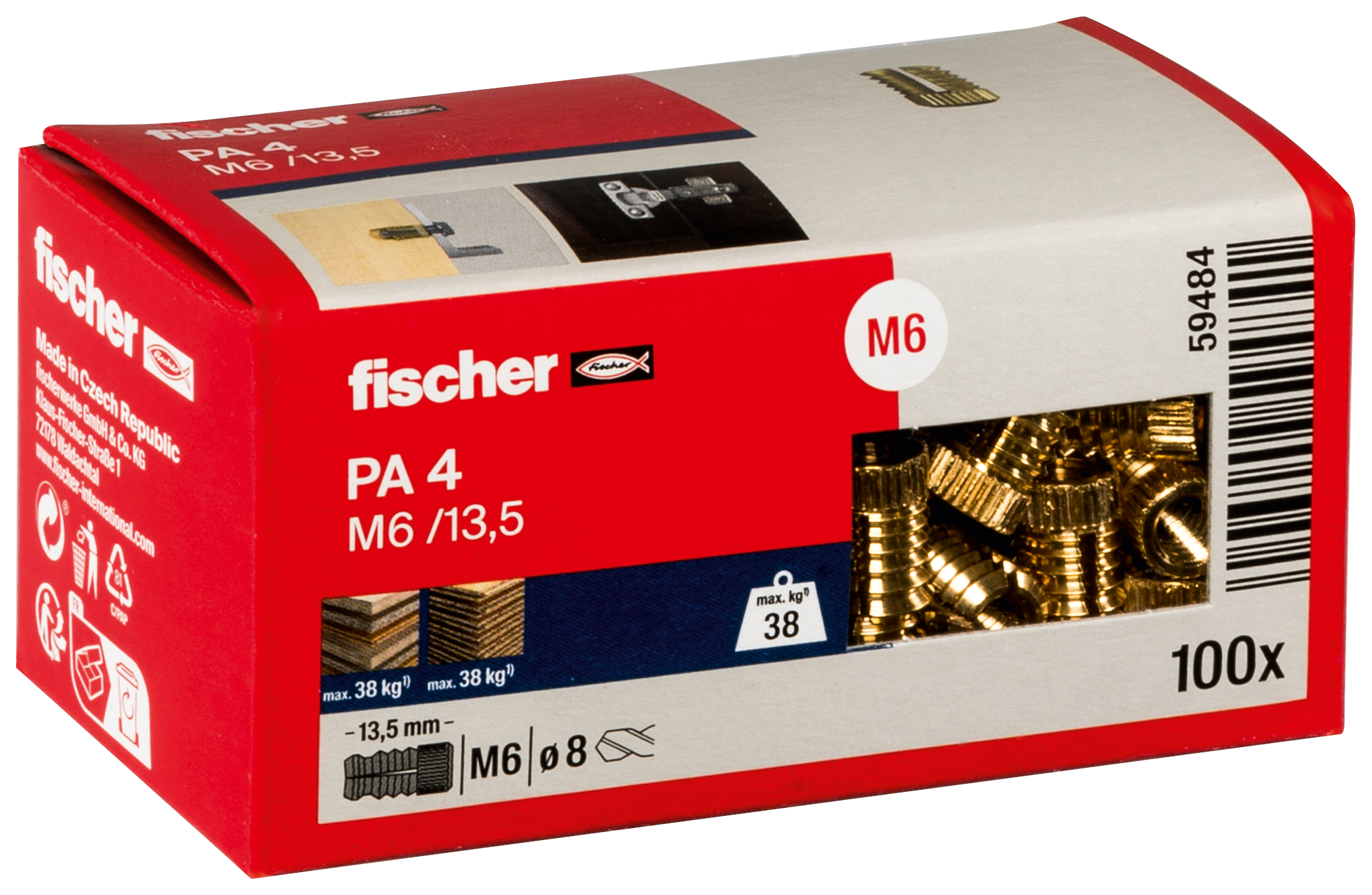 Messingdübel PA 4 M6/13,5 Produktbild img2 L