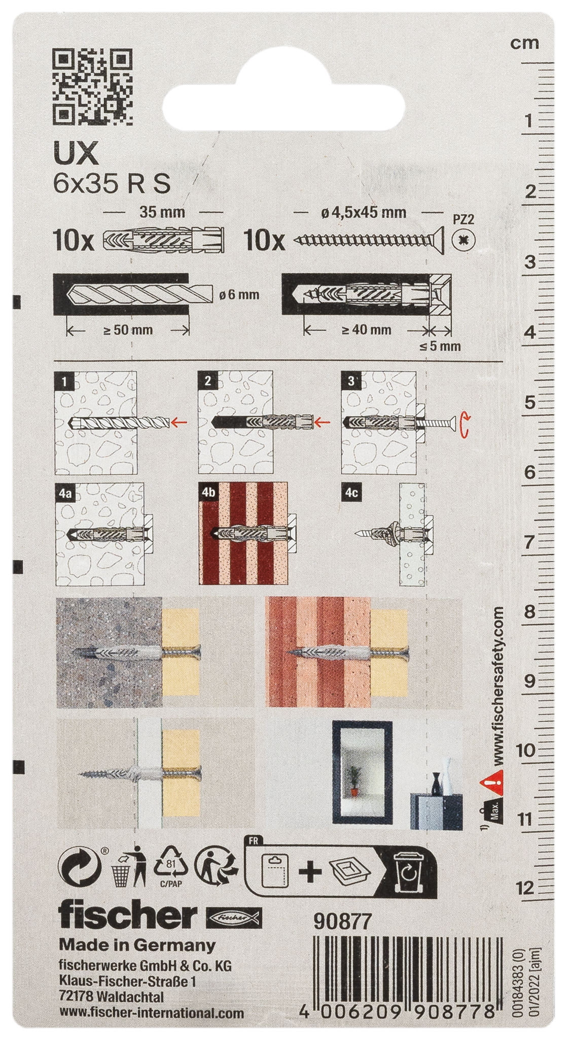 Universaldübel UX 6x35 R S K (10) Produktbild img3 L