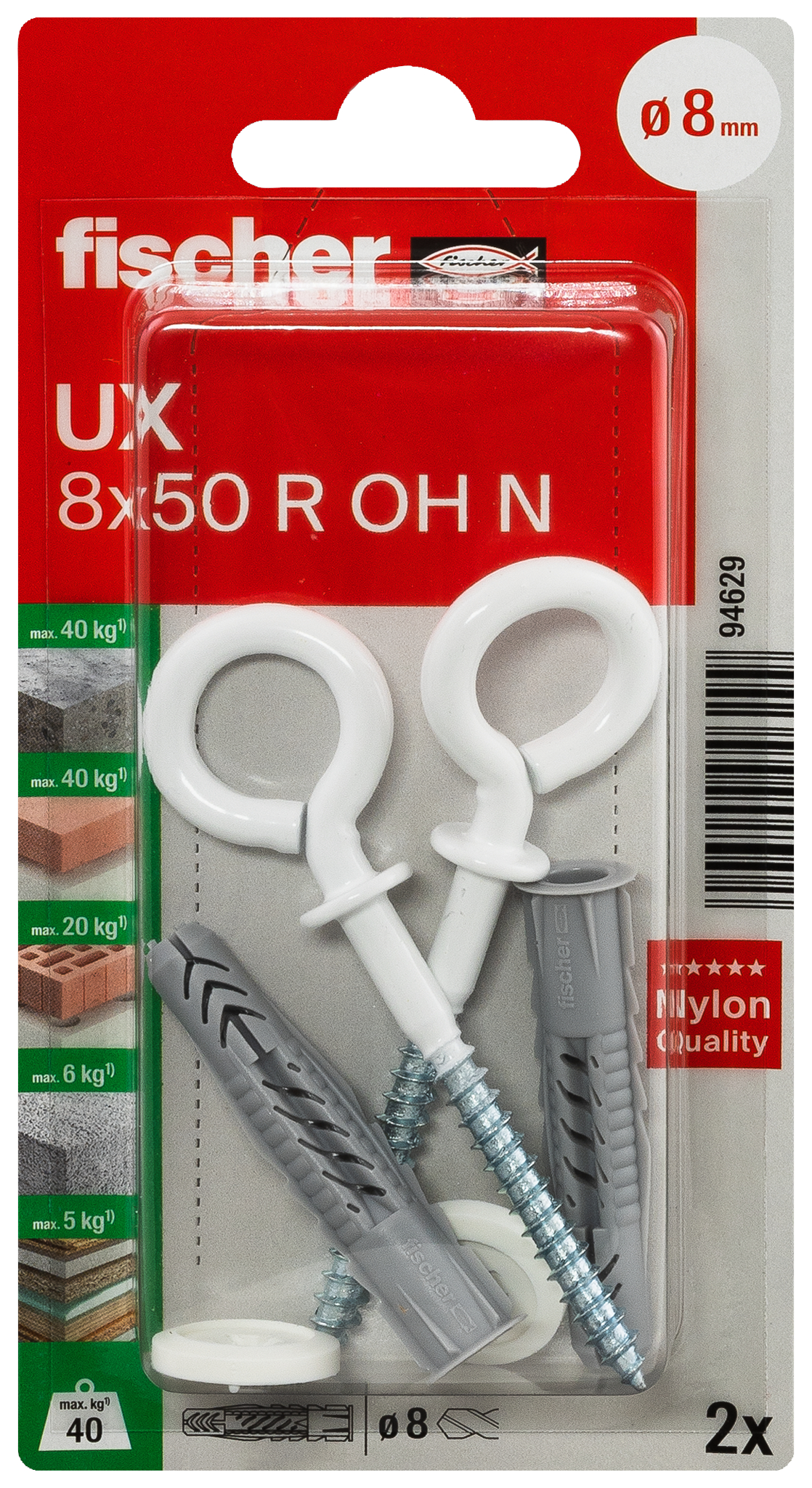 FISCHER Universal-Nylondübel UX OH N 8x50mm Produktbild img3 L
