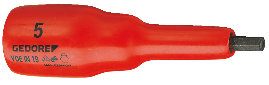 VDE IN 19 6 VDE-Schraubendrehereinsatz 1/2" Innen-6-kant 6 mm Produktbild img1 L