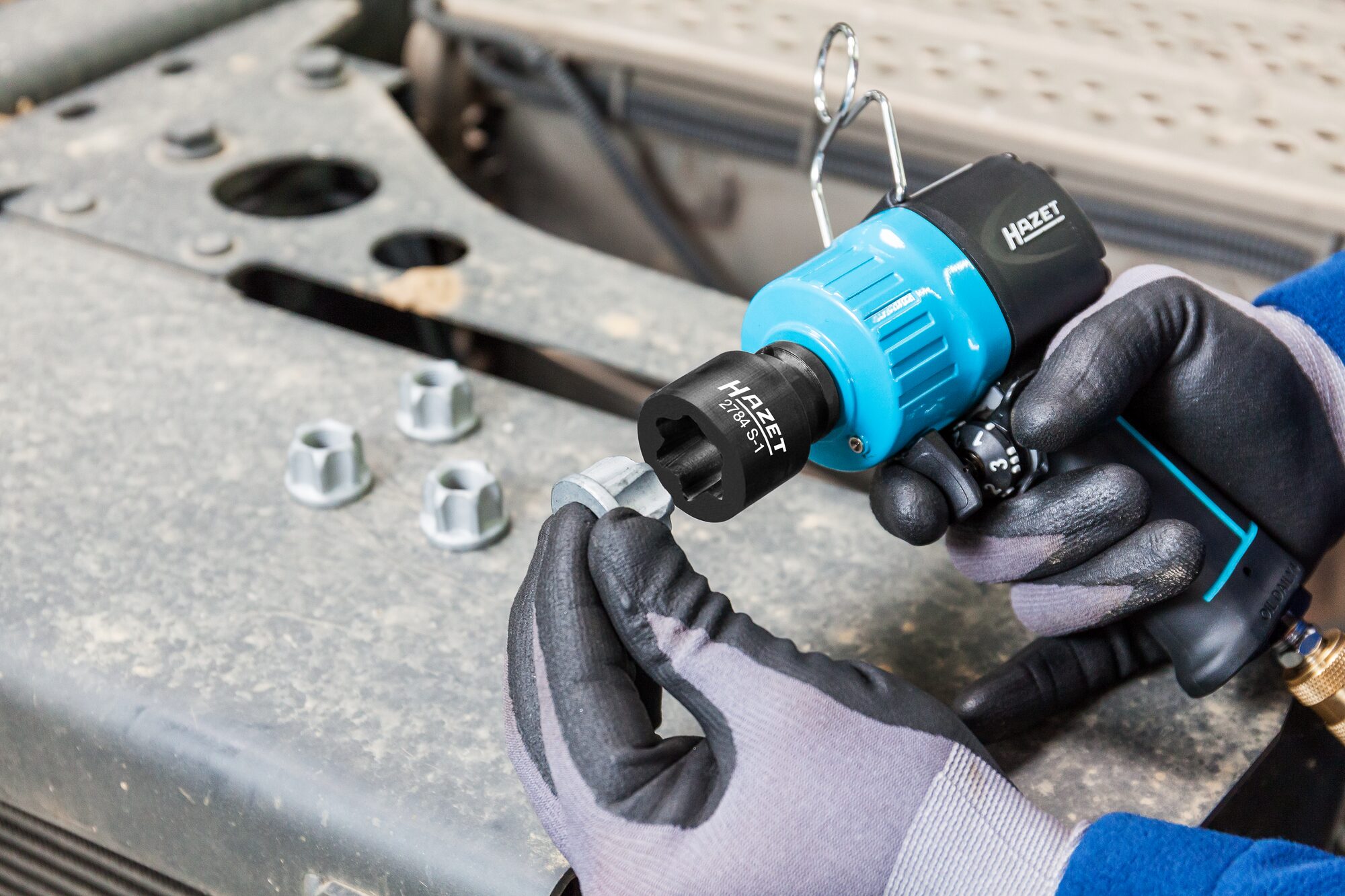 HAZET Schlag-, Maschinenschrauber Steckschlüsseleinsatz ∙ mit Sonderprofil 2784S-1 ∙ 1/2 Zoll (12,5 mm) Vierkant hohl ∙ Rillenprofil ∙ 39 mm Produktbild img4 L