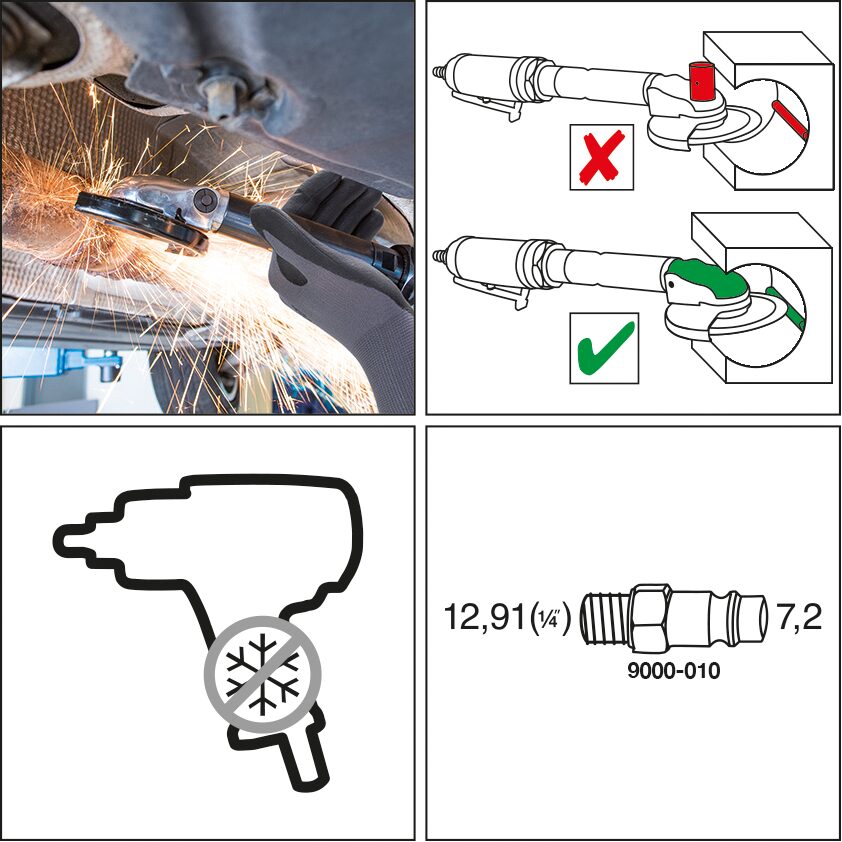 HAZET Tiefenschleifer 9033P-8 ∙ Länge: 371 mm Produktbild img4 L