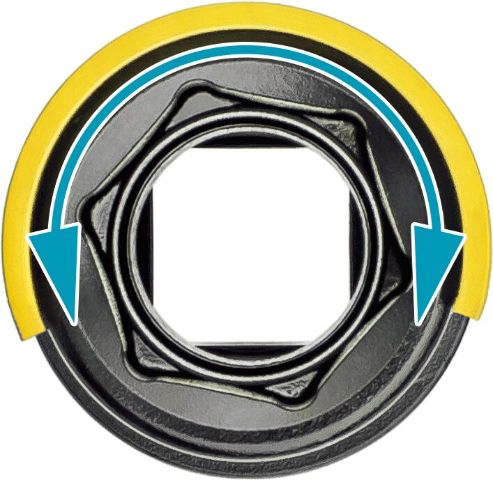 HAZET Schlag-, Maschinenschrauber Steckschlüsseleinsatz 903SLG6-17 ∙ 1/2 Zoll (12,5 mm) Vierkant hohl, 24 mm Außen-Sechskant ∙ Außen Sechskant-Tractionsprofil ∙ SW 17 mm Produktbild img3 L