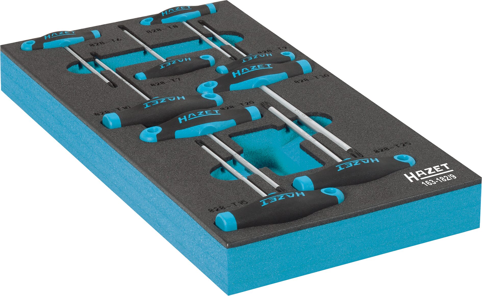 HAZET Schraubendreher Satz ∙ mit T-Griff 163-182/9 ∙ Innen TORX® Profil ∙ 9-teilig ∙ T6 ∙ T7 ∙ T8 ∙ T9 ∙ T10 ∙ T15 ∙ T20 ∙ T25 ∙ T30 Produktbild img3 L