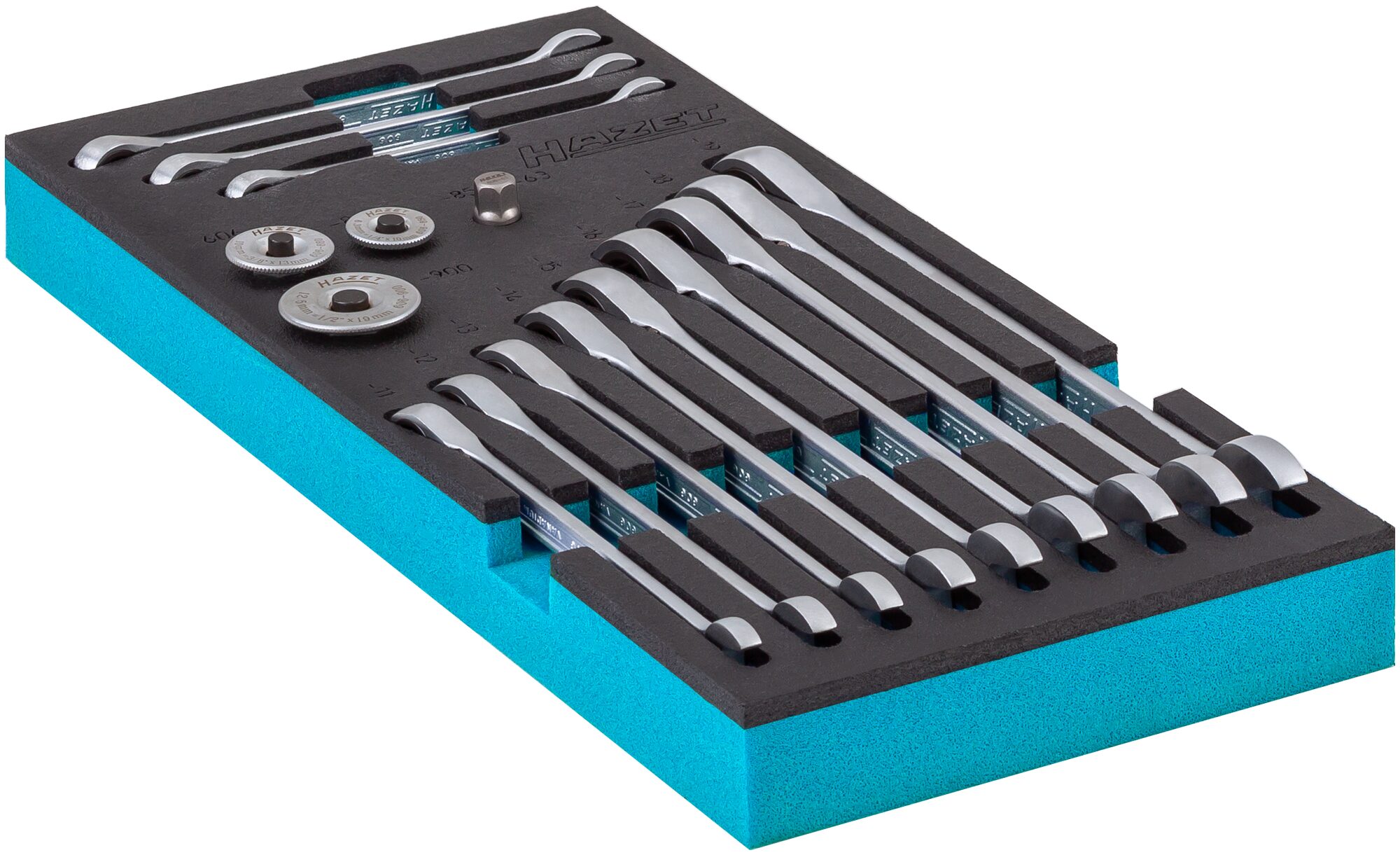 HAZET Knarren Ring-Maulschlüssel Satz 163-515/16 ∙ Außen Doppelsechskant-Tractionsprofil ∙ 16-teilig ∙ 8 ∙ 9 ∙ 10 ∙ 11 ∙ 12 ∙ 13 ∙ 14 ∙ 15 ∙ 16 ∙ 17 ∙ 18 ∙ 19 Produktbild img3 L