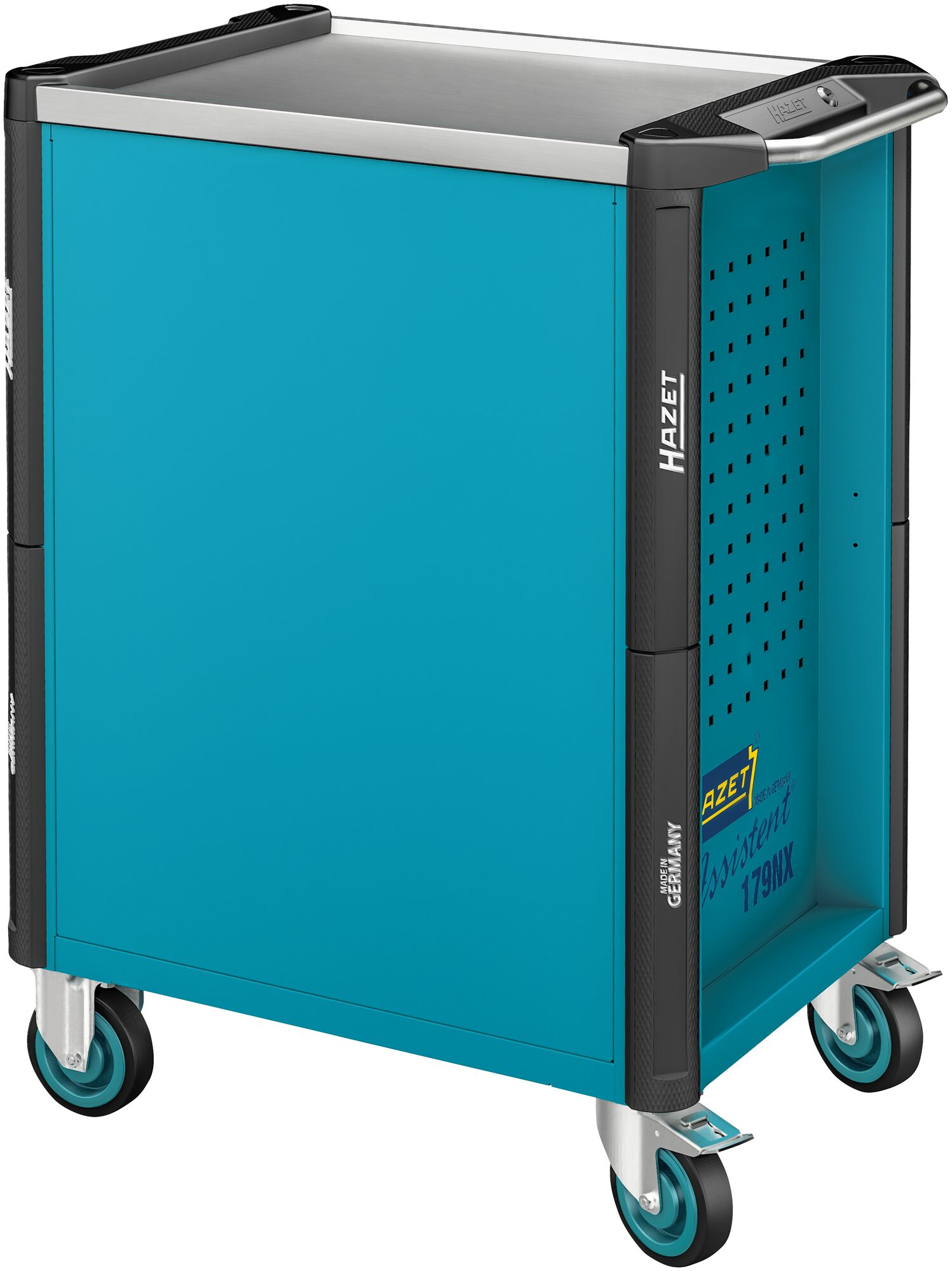 HAZET Werkstattwagen ∙ Assistent 179NX ∙ Sortiment 179NX-8/314 ∙ 314-teilig ∙ Schubladen, flach: 7× 81 x 522 x 398 mm ∙ Schubladen, hoch: 1× 166 x 522 x 398 mm Produktbild img7 L