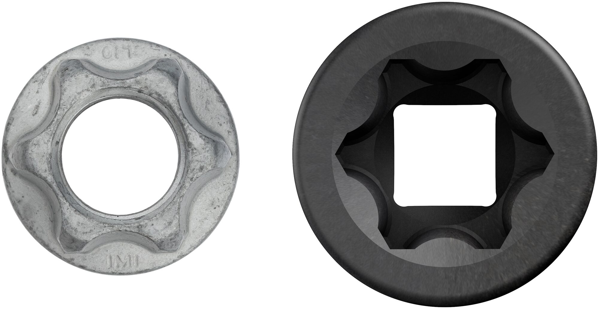 HAZET Schlag-, Maschinenschrauber Steckschlüsseleinsatz ∙ mit Sonderprofil 2784S-1 ∙ 1/2 Zoll (12,5 mm) Vierkant hohl ∙ Rillenprofil ∙ 39 mm Produktbild img6 L