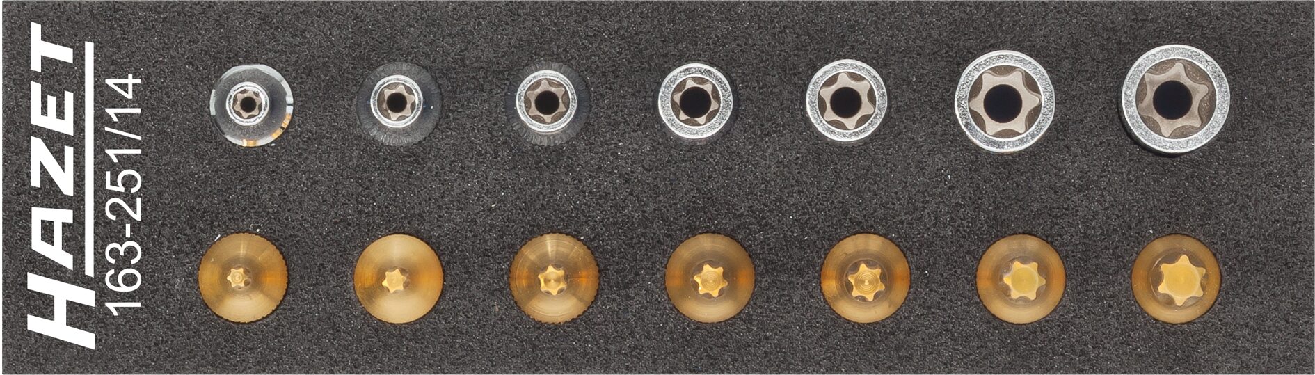 HAZET Steckschlüssel- Weichschaumeinlage 163- 251/14 1/4" für TX E4-E11 T10-T40 Produktbild img1 L