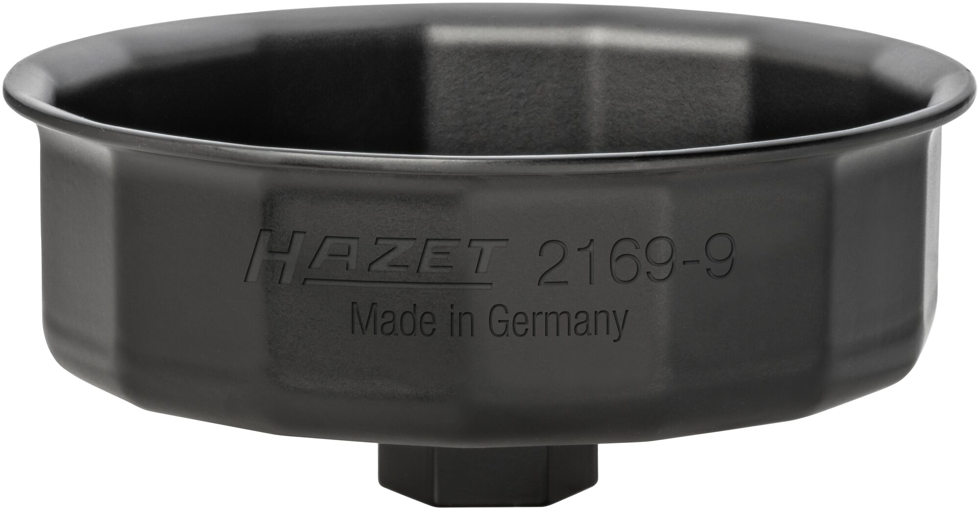 HAZET Ölfilterschlüssel 2169-9 ∙ 24 mm Außen-Sechskant, 1/2 Zoll (12,5 mm) Vierkant hohl ∙ Außen 15-kant Profil ∙ SW 105 mm Produktbild img1 L