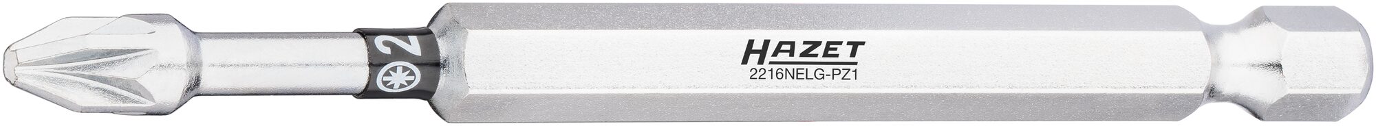 HAZET Bit 2216NELG-PZ2 ∙ 1/4 Zoll (6,3 mm) Sechskant massiv ∙ Pozidriv Profil PZ ∙ SW PZ2 Produktbild img1 L