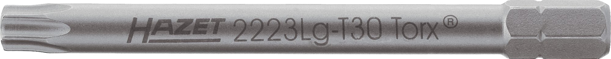 HAZET Bit 2223LG-T30 ∙ 1/4 Zoll (6,3 mm) Sechskant massiv ∙ Innen TORX® Profil ∙ SW T30 Produktbild img1 L