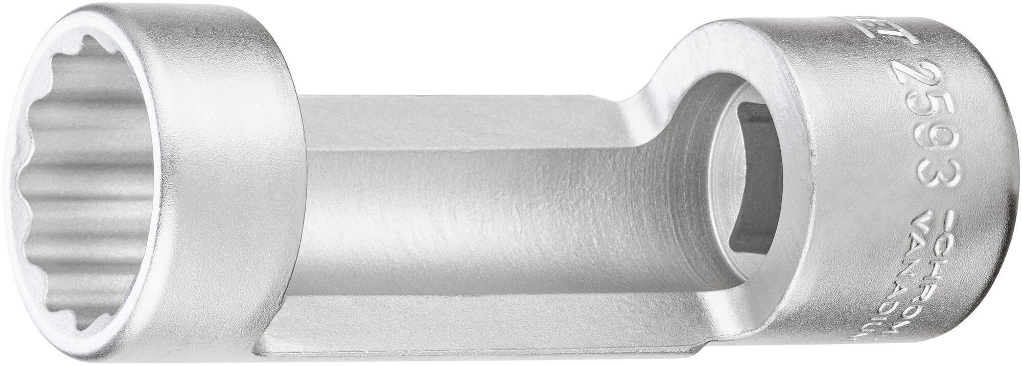 HAZET Stoßdämpfer-Steckschlüsseleinsatz 2593-21 ∙ 1/2 Zoll (12,5 mm) Vierkant hohl ∙ Außen Doppelsechskant Profil ∙ SW 21 mm Produktbild img1 L