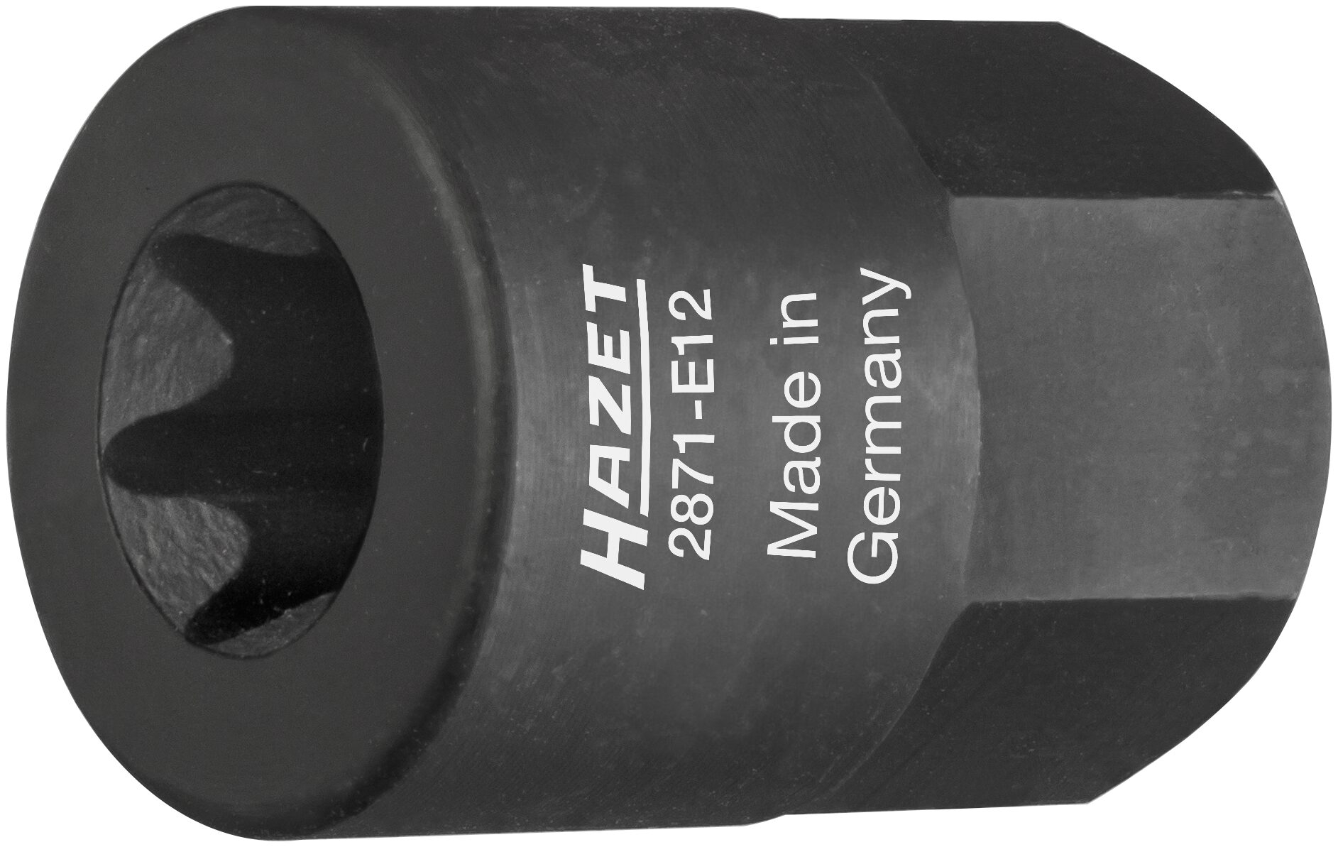 HAZET Turbolader / Krümmer Einsatz 2871-E12 ∙ 17 mm Außen-Sechskant ∙ Außen TORX® Profil ∙ SW E12 Produktbild img1 L