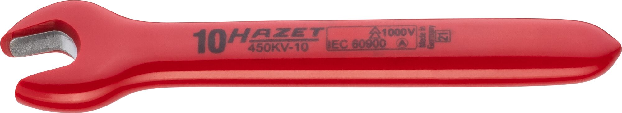 HAZET Einmaulschlüssel ∙ schutzisoliert 450KV-10 ∙ Außen Sechskant Profil ∙ SW 10 mm Produktbild img1 L