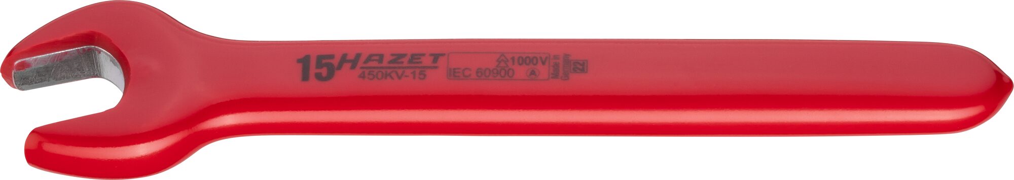HAZET Einmaulschlüssel ∙ schutzisoliert 450KV-15 ∙ Außen Sechskant Profil ∙ SW 15 mm Produktbild img1 L