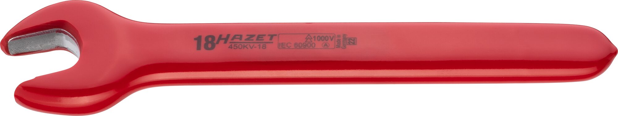 HAZET Einmaulschlüssel ∙ schutzisoliert 450KV-18 ∙ Außen Sechskant Profil ∙ SW 18 mm Produktbild img1 L
