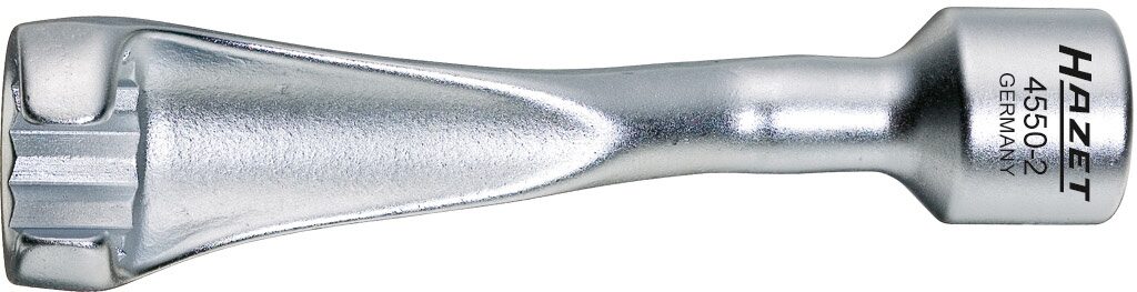 HAZET Einspritzleitungsschlüssel 4550-2 ∙ 1/2 Zoll (12,5 mm) Vierkant hohl ∙ Außen Doppelsechskant Profil ∙ SW 19 mm Produktbild img1 L