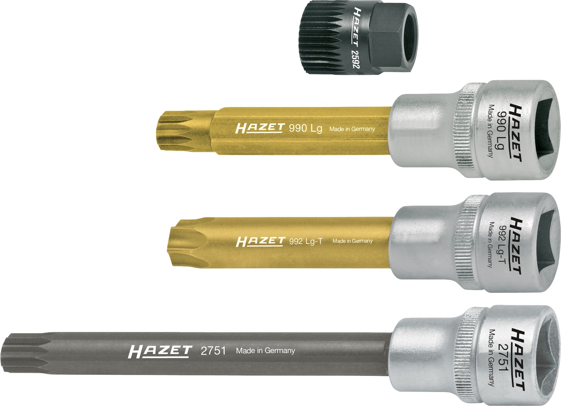 HAZET Keil(rippen)riemenscheibe-Werkzeug 4641/4 ∙ 1/2 Zoll (12,5 mm) Vierkant hohl ∙ Innen Vielzahn Profil XZN, Innen TORX® Profil ∙ 4-teilig Produktbild img1 L