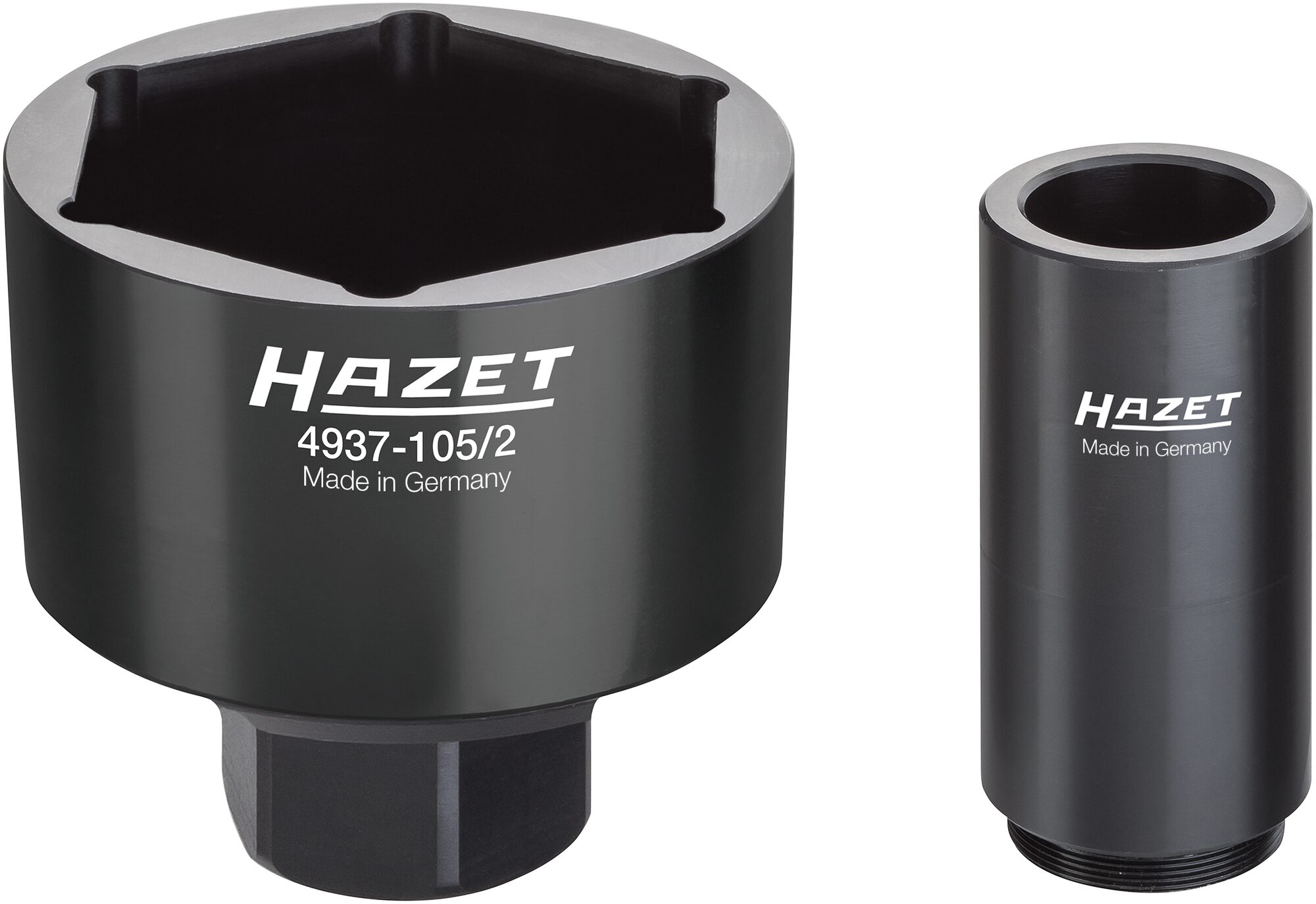 HAZET Nkw Achsmutter Steckschlüsseleinsatz Satz DAF ∙ RENAULT ∙ Volvo 4937-105/2 ∙ 1 Zoll (25 mm) Vierkant hohl ∙ Außen Sechskant Profil ∙ 2-teilig ∙ SW 105 mm Produktbild img1 L