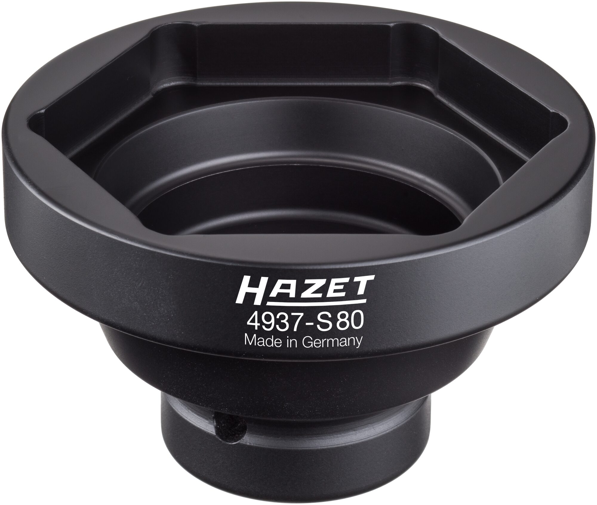 HAZET Nkw Achsmutter-Steckschlüssel 4937-S80 ∙ 3/4 Zoll (20 mm) Vierkant hohl ∙ Außen Sechskant Profil ∙ SW 80 mm Produktbild img1 L