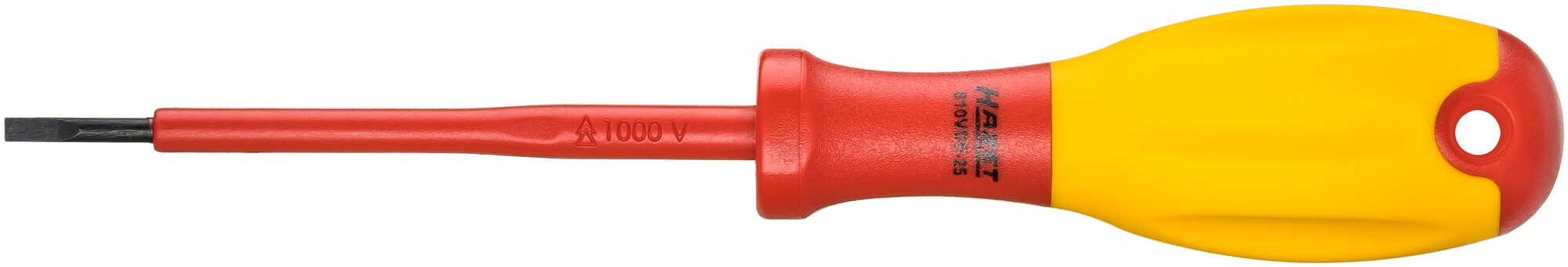 HAZET Elektriker-Schraubendreher ∙ schutzisoliert 810VDE-25 ∙ Schlitz Profil ∙ SW 0,4 x 2,5 mm Produktbild img1 L