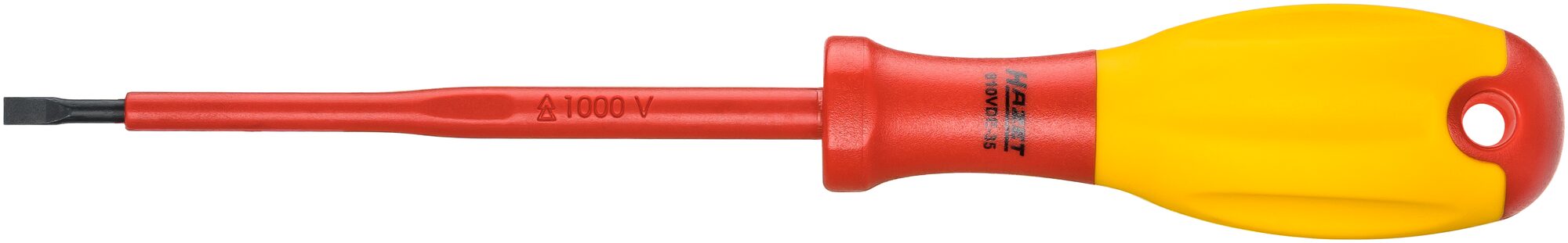 HAZET Elektriker-Schraubendreher ∙ schutzisoliert 810VDE-35 ∙ Schlitz Profil ∙ SW 0,6 x 3,5 mm Produktbild img1 L