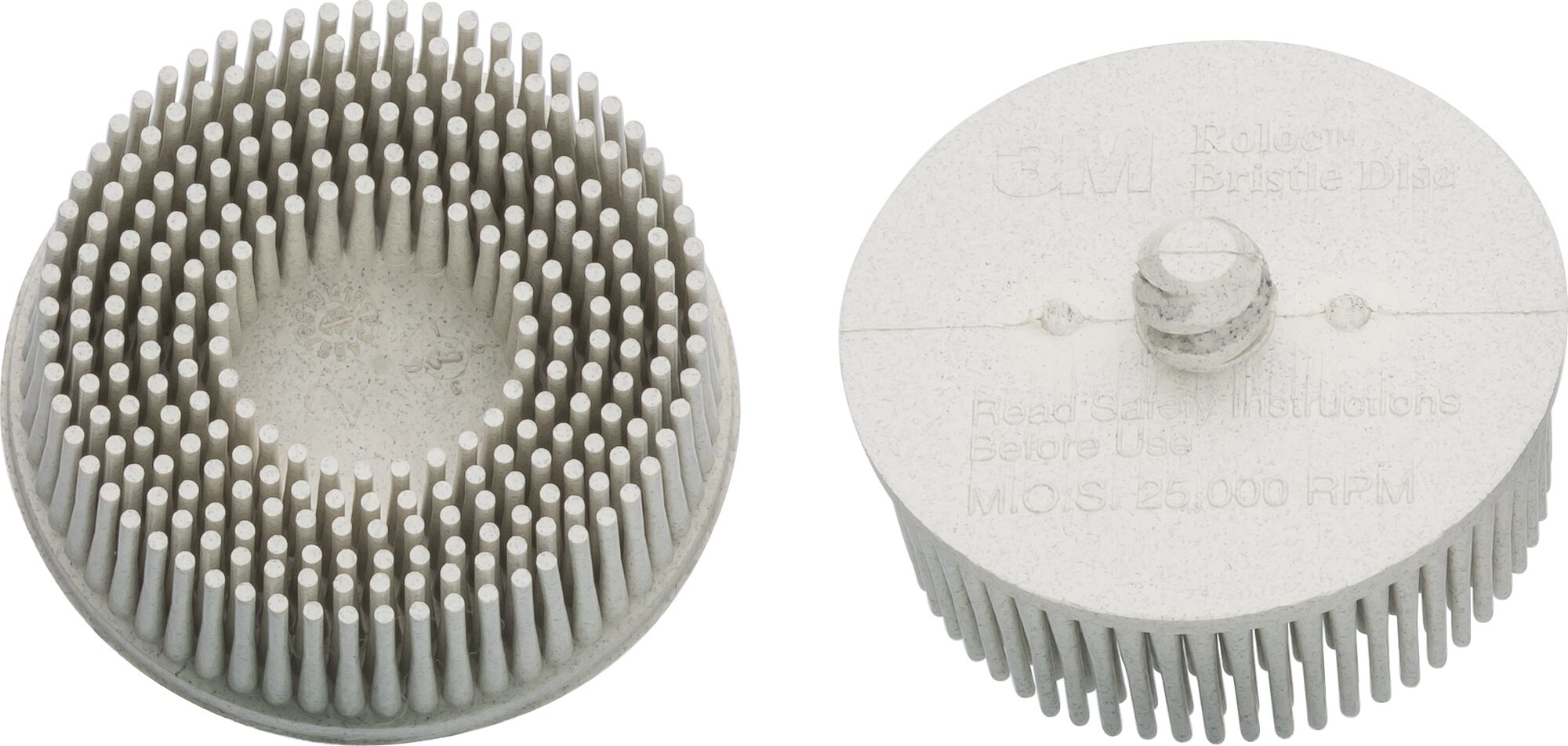 HAZET Ersatz Borstenschleifer Satz ∙ weiß ∙ 2-teilig∙ Roloc® Schnellwechselsystem ∙ ⌀ 50&nbsp;mm 9033-11-0120/2 Produktbild img1 L
