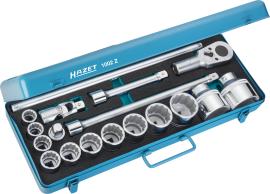 HAZET Steckschlüssel Satz 1002Z ∙ 3/4 Zoll (20 mm) Vierkant hohl ∙ 18-teilig ∙ 22 ∙ 24 ∙ 27 ∙ 30 ∙ 32 ∙ 36 ∙ 38 ∙ 41 ∙ 46 ∙ 50 ∙ 55 ∙ 60 Produktbild