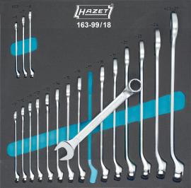 HAZET Ring-Maulschlüssel Satz 163-99/18 ∙ Außen Doppelsechskant-Tractionsprofil ∙ 18-teilig ∙ 6 – 27 Produktbild