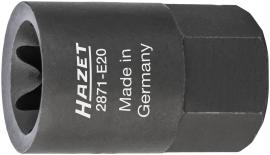 HAZET Bremssattel Einsatz 2871-E20 ∙ 22 mm Außen-Sechskant ∙ Außen TORX® Profil ∙ SW E20 Produktbild
