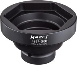 HAZET Nkw Achsmutter-Steckschlüssel 4937-S80 ∙ 3/4 Zoll (20 mm) Vierkant hohl ∙ Außen Sechskant Profil ∙ SW 80 mm Produktbild