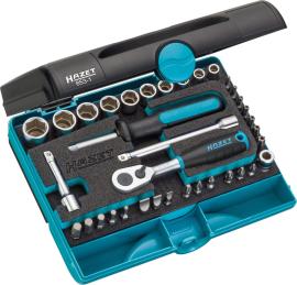 HAZET Steckschlüssel Satz 853-1 ∙ 1/4 Zoll (6,3 mm) Sechskant massiv, 1/4 Zoll (6,3 mm) Vierkant hohl ∙ Außen Sechskant-Tractionsprofil, Innen Sechskant Profil, Kreuzschlitz Profil PH, Schlitz Profil, Pozidriv Profil PZ, Tamper Resistant TORX® Profil ∙ 36-teilig ∙ 0,6 x 4,5 – 1,2 x 8 ∙ 3 – 14 ∙ PH1 – PH3 ∙ PZ1 – PZ3 ∙ T10H – T40H Produktbild