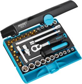 HAZET Steckschlüssel Satz 854T ∙ 1/4 Zoll (6,3 mm) Vierkant hohl ∙ Außen Sechskant-Tractionsprofil, Außen TORX® Profil, Innen TORX® Profil, Schlitz Profil, Kreuzschlitz Profil PH, Innen Sechskant Profil ∙ 33-teilig ∙ 1 x 5,5 ∙ 3 – 14 ∙ E5 – E10 ∙ PH2 ∙ T10 – T30 Produktbild