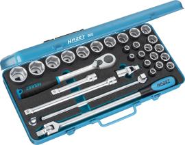 HAZET Steckschlüssel Satz 905 ∙ 1/2 Zoll (12,5 mm) Vierkant hohl ∙ Außen Sechskant-Tractionsprofil ∙ 30-teilig ∙ 2 x 13 ∙ 8 – 32 Produktbild