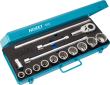 HAZET Steckschlüssel Satz 1000Z ∙ 3/4 Zoll (20 mm) Vierkant hohl ∙ Außen Doppelsechskant Profil ∙ 15-teilig ∙ 22 ∙ 24 ∙ 27 ∙ 30 ∙ 32 ∙ 36 ∙ 38 ∙ 41 ∙ 46 ∙ 50 Produktbild