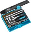 HAZET Steckschlüssel Satz 854T ∙ 1/4 Zoll (6,3 mm) Vierkant hohl ∙ Außen Sechskant-Tractionsprofil, Außen TORX® Profil, Innen TORX® Profil, Schlitz Profil, Kreuzschlitz Profil PH, Innen Sechskant Profil ∙ 33-teilig ∙ 1 x 5,5 ∙ 3 – 14 ∙ E5 – E10 ∙ PH2 ∙ T10 – T30 Produktbild