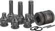 HAZET Schlag-, Maschinenschrauber Schraubendreher-Steckschlüsseleinsatz Satz 990S/11 ∙ 3/4 Zoll (20 mm) Vierkant hohl, 1/2 Zoll (12,5 mm) Vierkant hohl, 24 mm Außen-Sechskant ∙ Innen Vielzahn Profil XZN ∙ 11-teilig ∙ M14 ∙ M16 ∙ M18 Produktbild