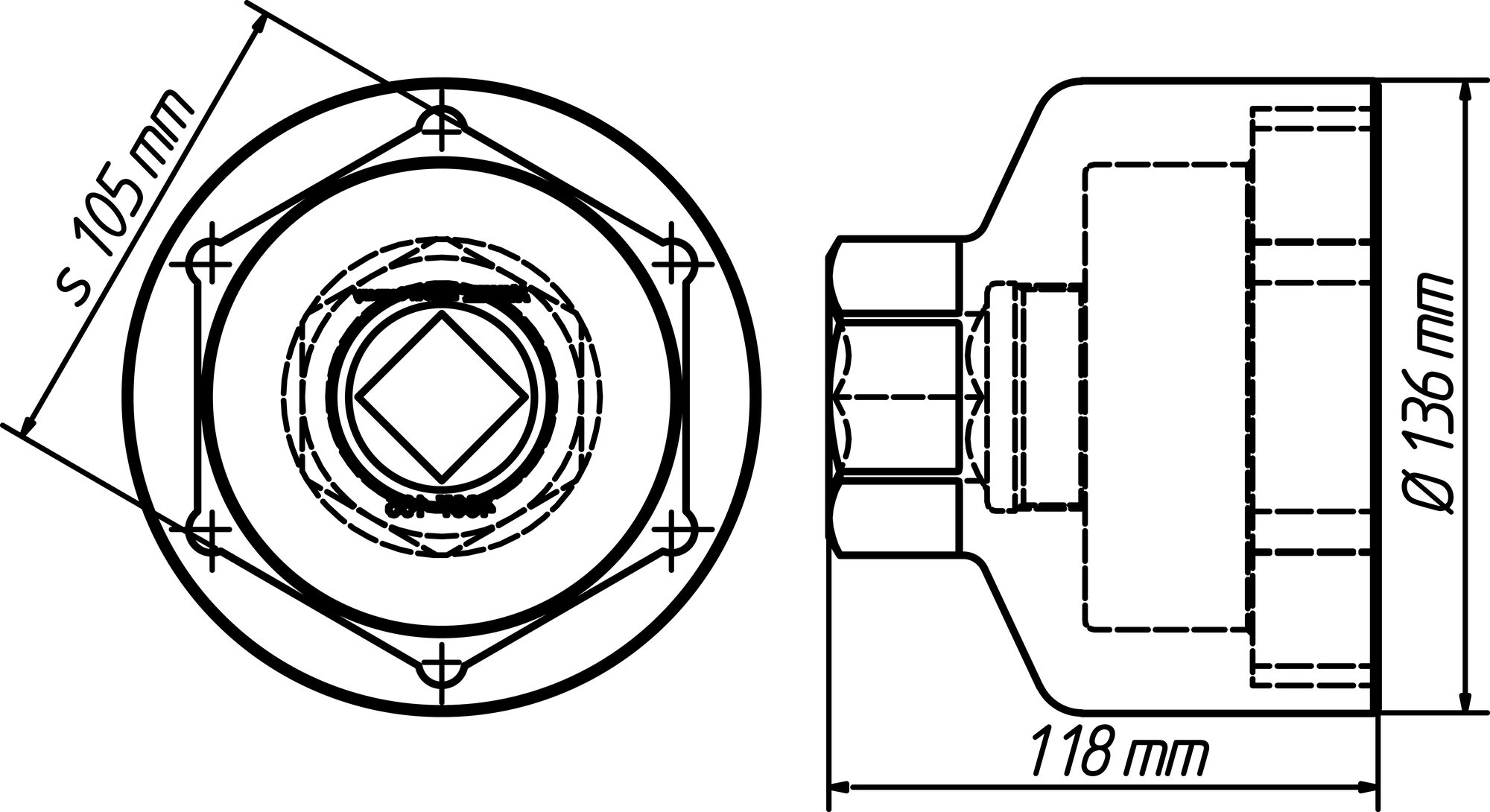 HAZET Nkw Achsmutter Steckschlüsseleinsatz Satz DAF ∙ RENAULT ∙ Volvo 4937-105/2 ∙ 1 Zoll (25 mm) Vierkant hohl ∙ Außen Sechskant Profil ∙ 2-teilig ∙ SW 105 mm Produktbild img3 L