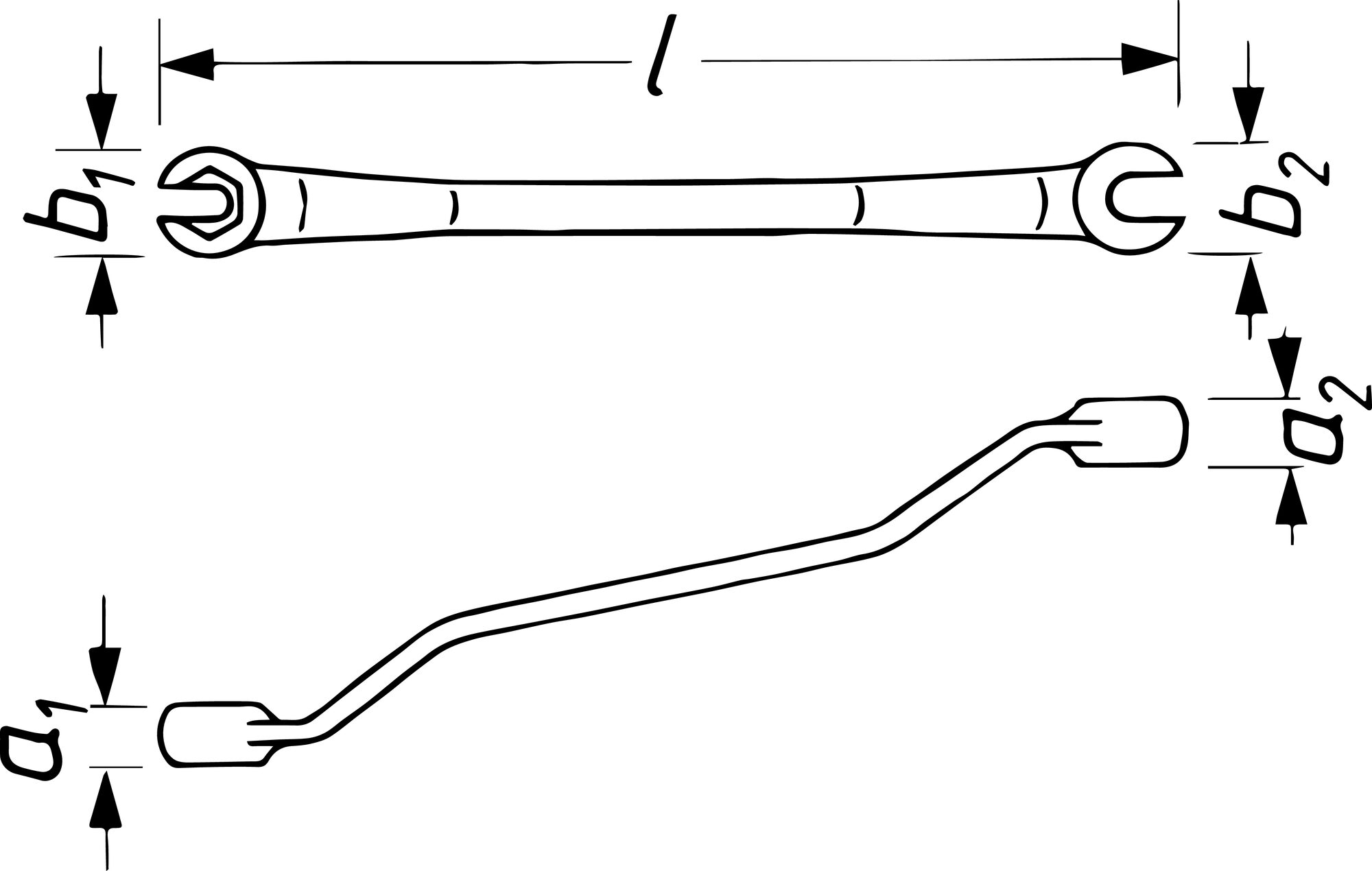 HAZET Doppel-Ringschlüssel ∙ offen 612N-12X14 ∙ Außen Sechskant Profil ∙ SW 12 x 14 mm Produktbild img6 L